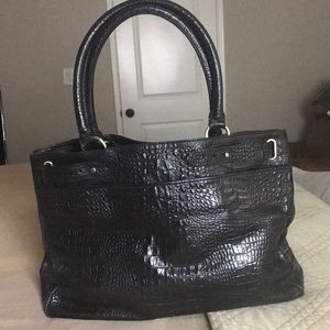 New Ann Taylor leather crocodile print tote.